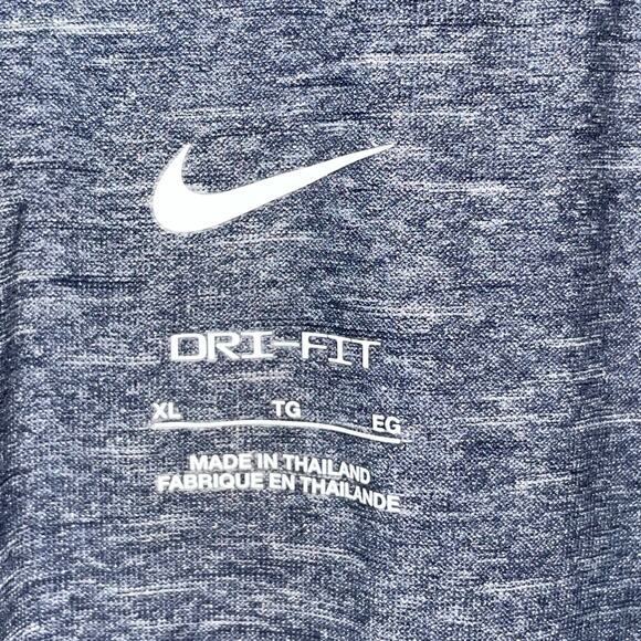 Nike Men's Hydroguard Dri-fit Stretch Upf 40+Rash Guard - Midnight Navy Xl - Picture 5 of 7